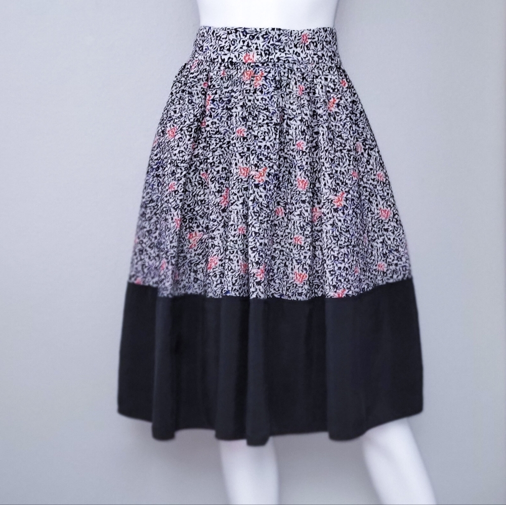 Balenciaga Silk Skirt • Floral Prairie • Bow Waist • A Line • S